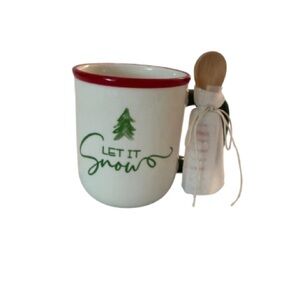 Sleigh Bell Bistro “Let It Snow” Christmas Mug with Spoon